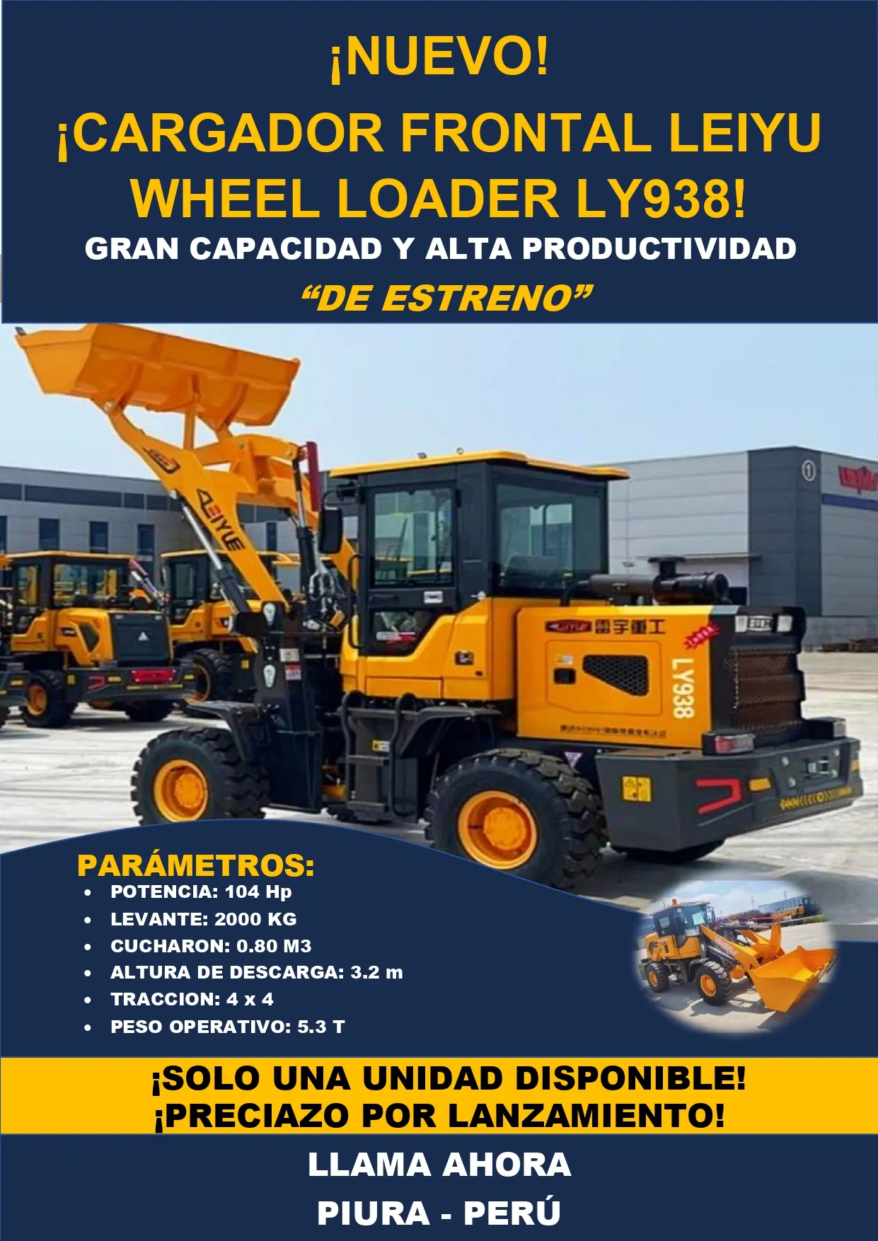 Cargador frontal LIUGONG LY938 (2025)