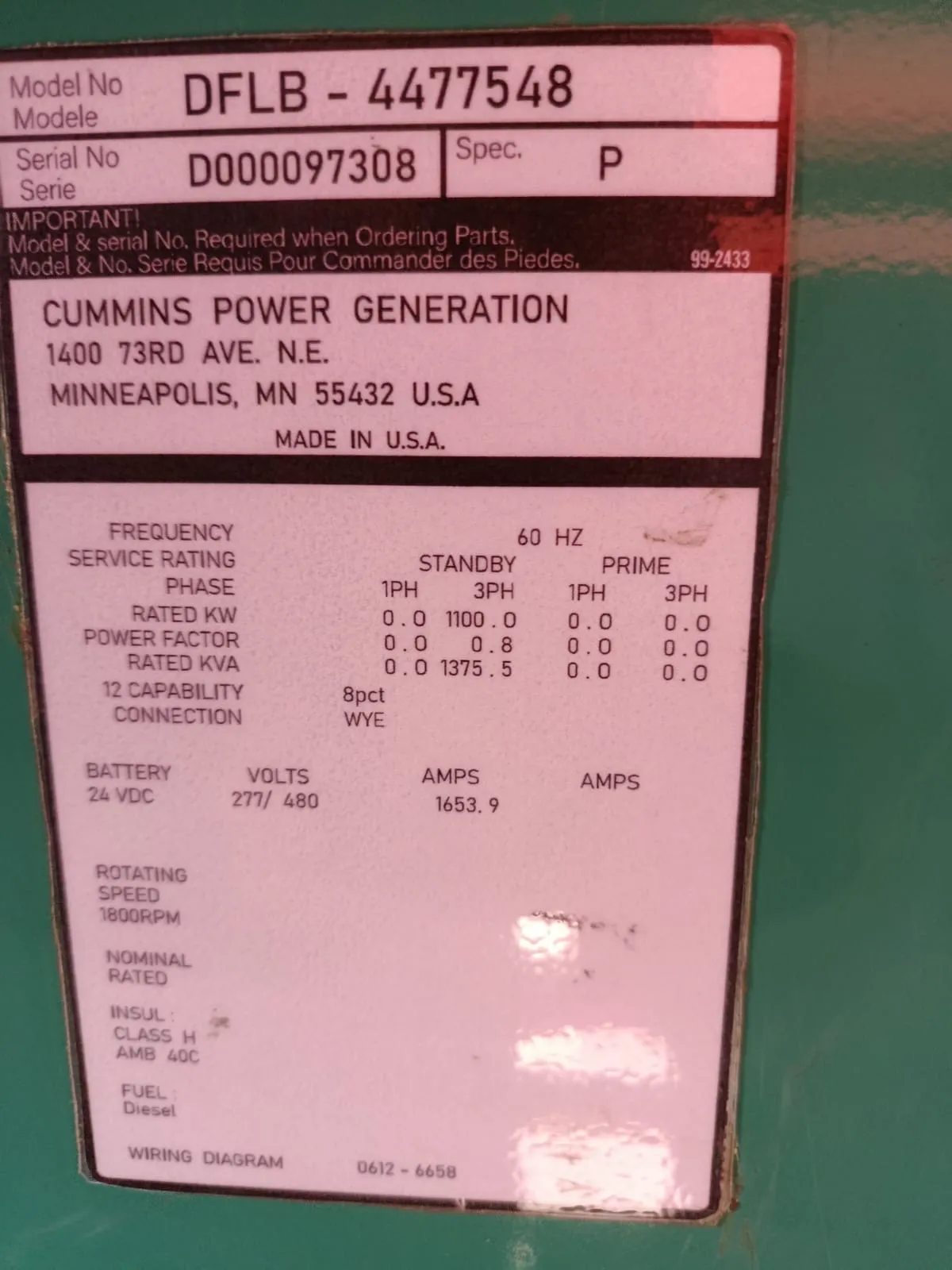Grupo electrógeno CUMMINS KTA50 (2005) - Foto # 6