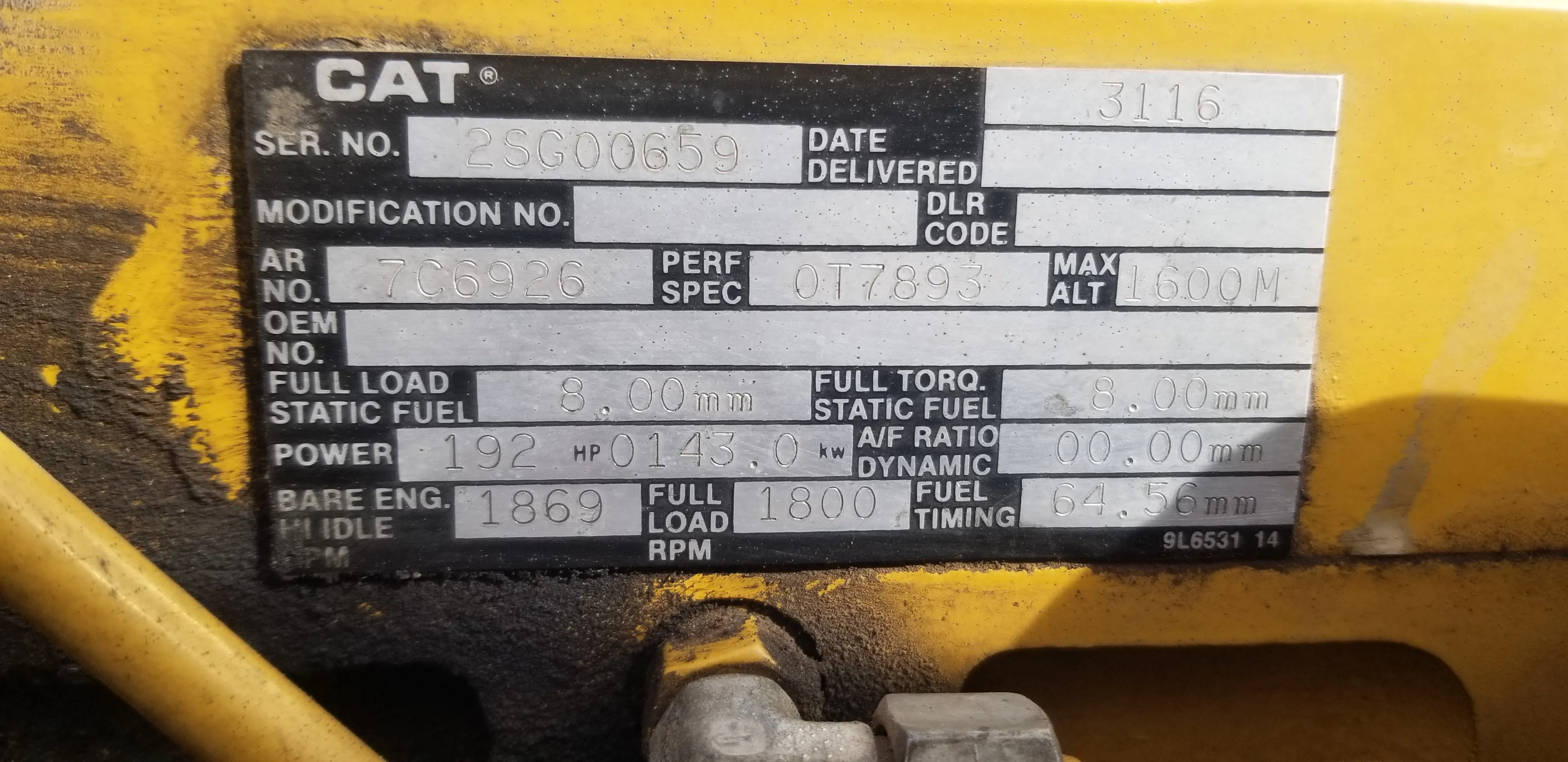 Grupo electrógeno CATERPILLAR 3116 - 125 (2000)